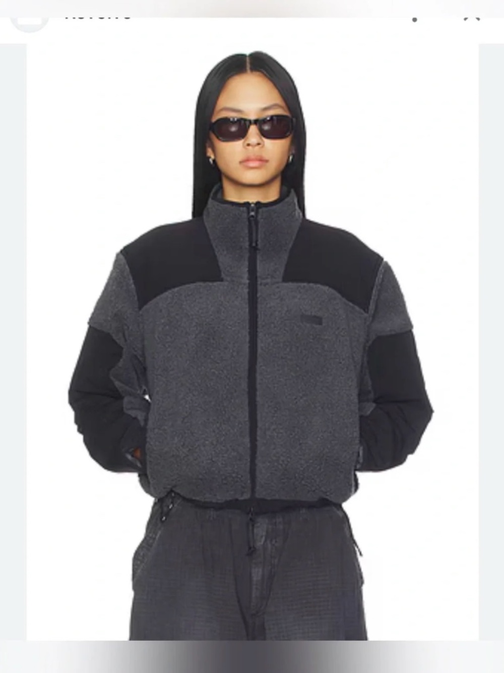 SKIMS Teddy Boxy Zip Jacket Ash Gray Fleece Sherpa Jacket - XXS